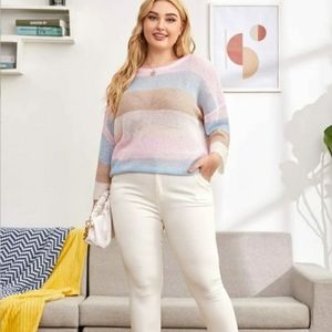 ⭐HP⭐ Plus Size Sweater Colorblock - Size 2X
